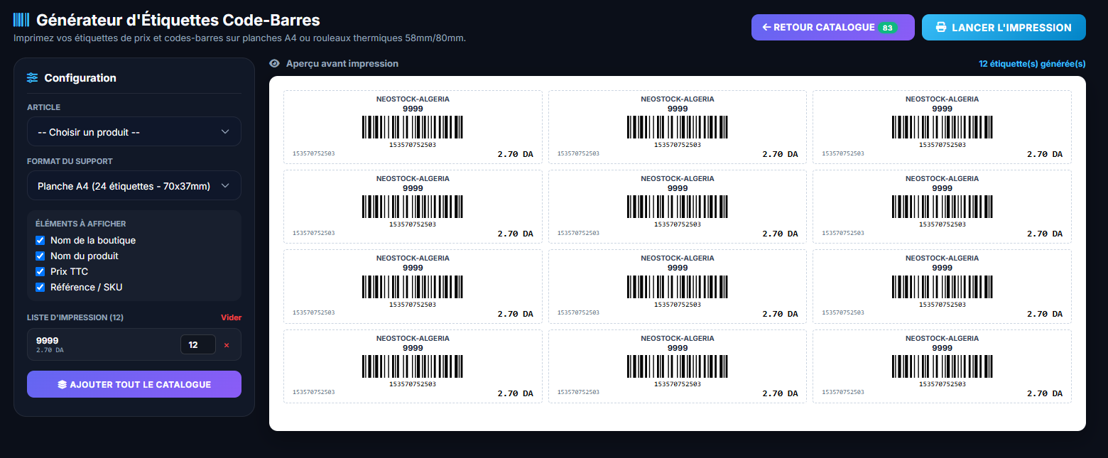 NeoStock Scanner Code Barre
